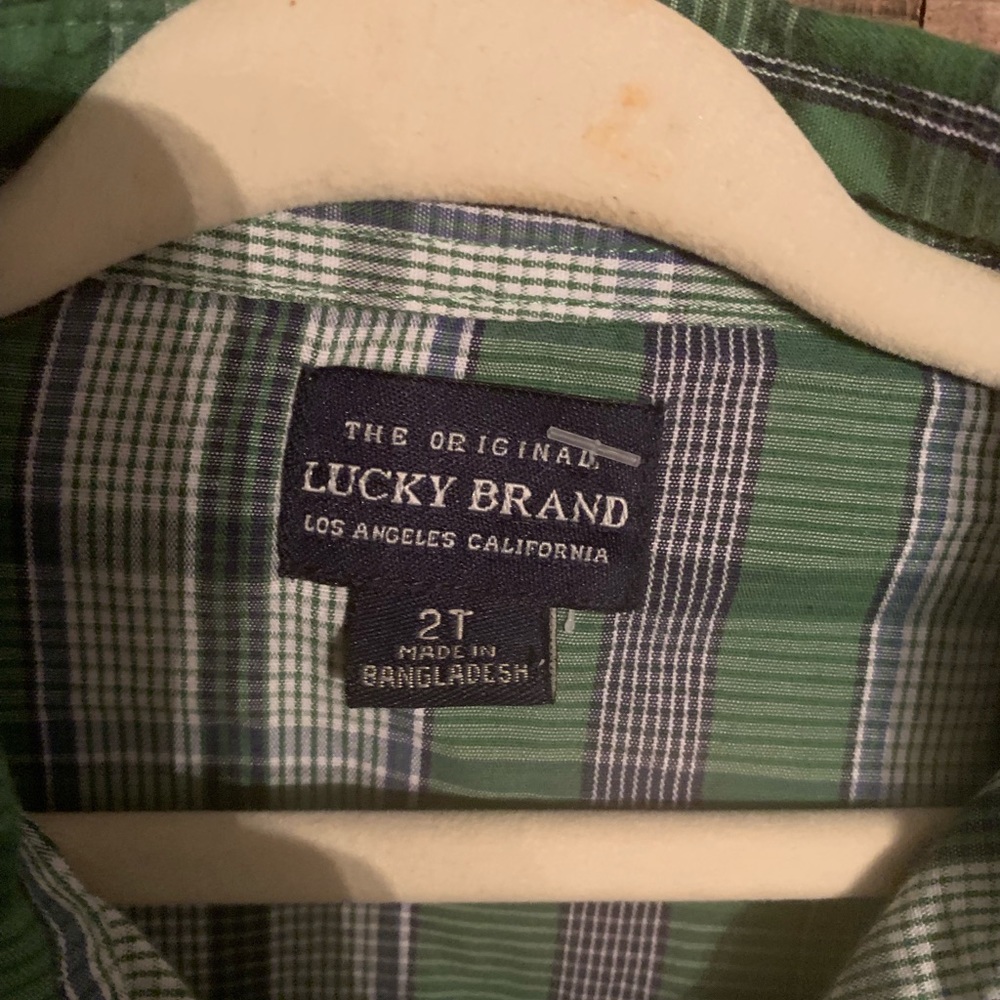 💚Green Lucky brand Plaid Christmas shirt - Picture 3 of 3
